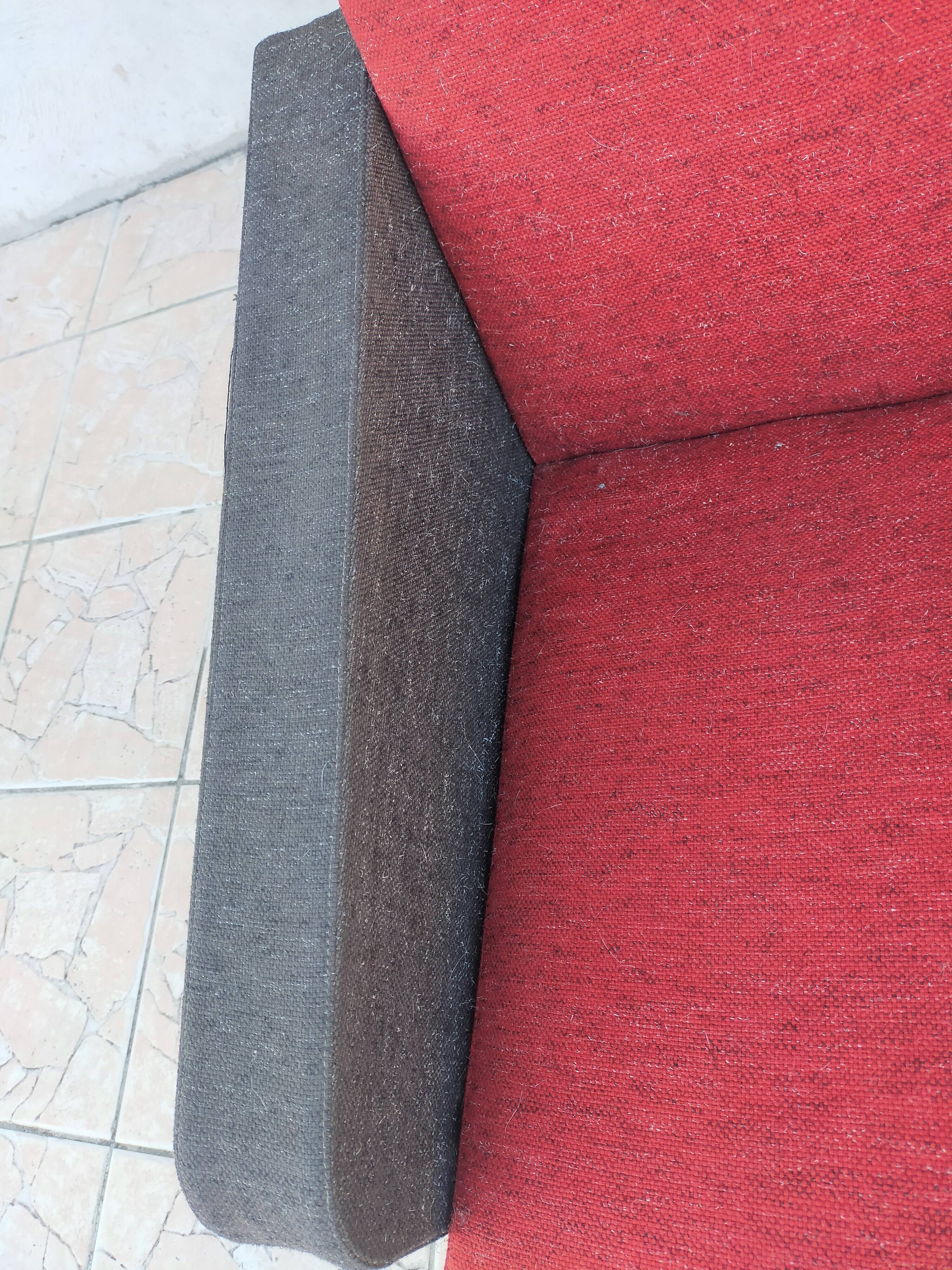 Fauteuil vintage rouge et noir 1960