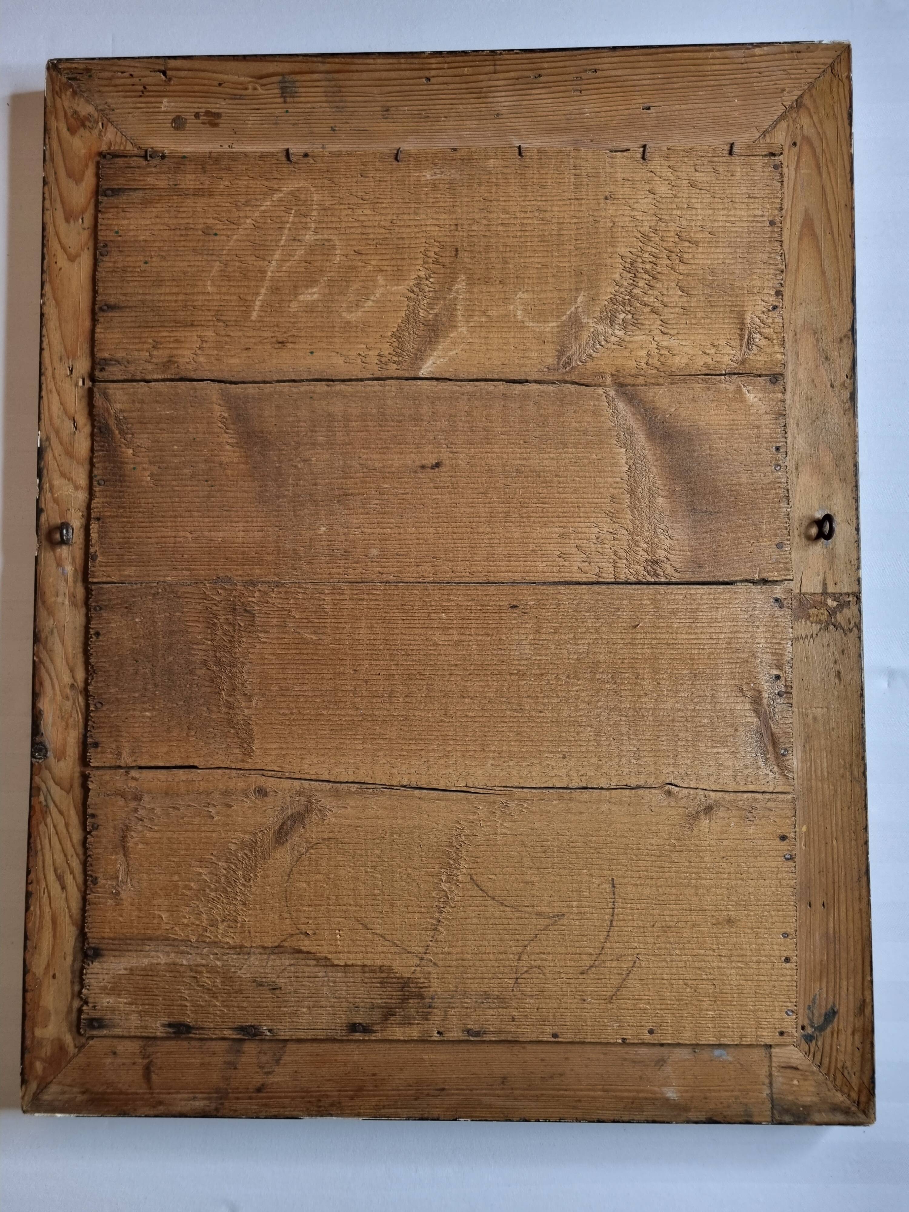 Old rectangular mirror, patinated, 1900, 55 cm