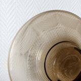 Large Art Deco smoked glass bowl