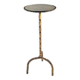 Mid-century side table for drinks in gilded wrought iron and glass, Spain, 1950s
