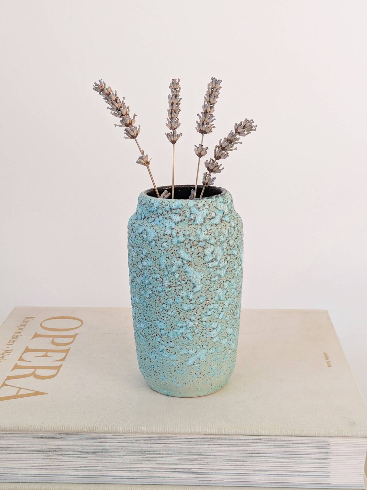 Scheurich Vase Turquoise Fat Lava, West Germany 1960s