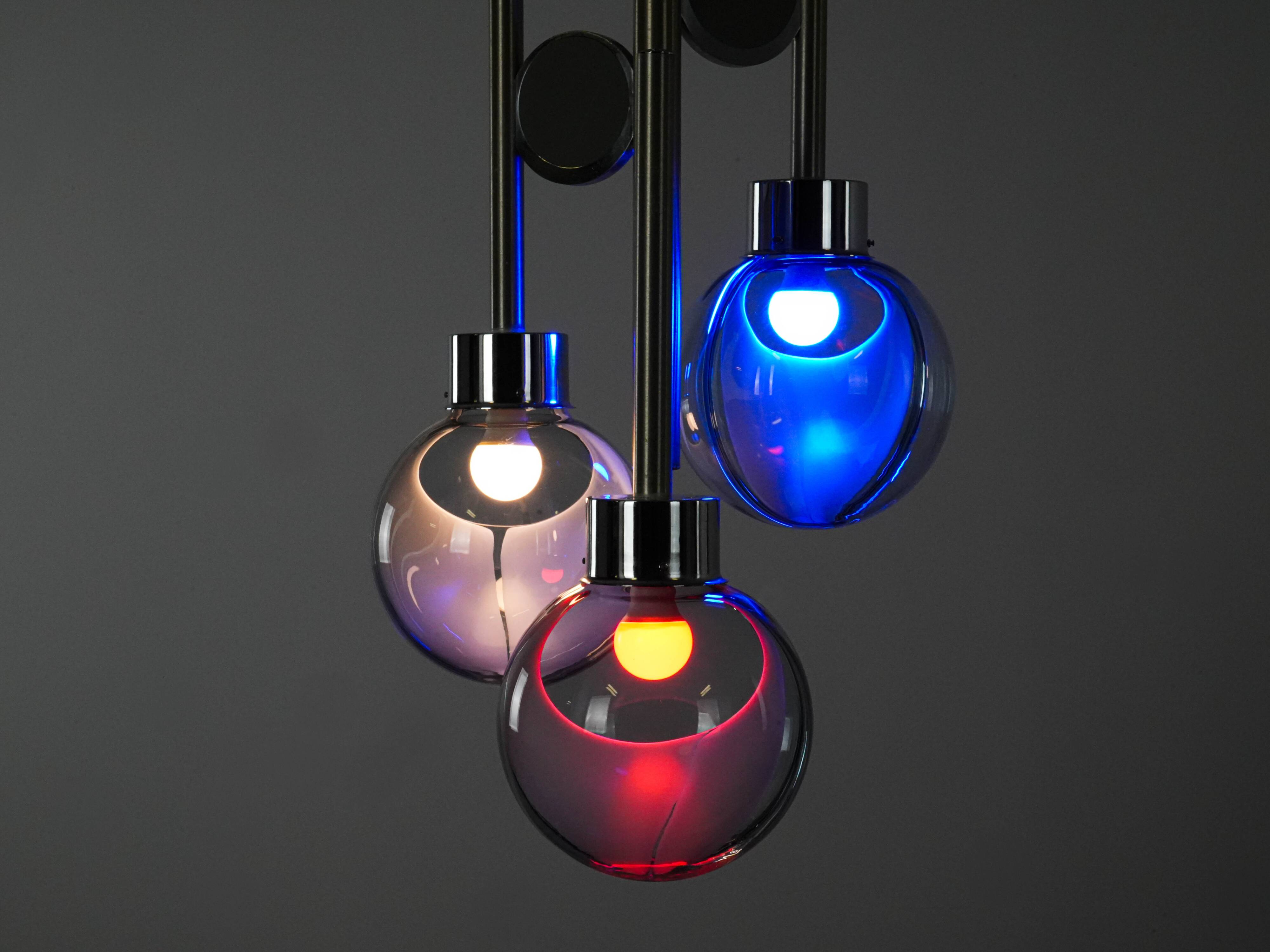 Space Age chandelier, Murano glass, 1970s, made in Italy