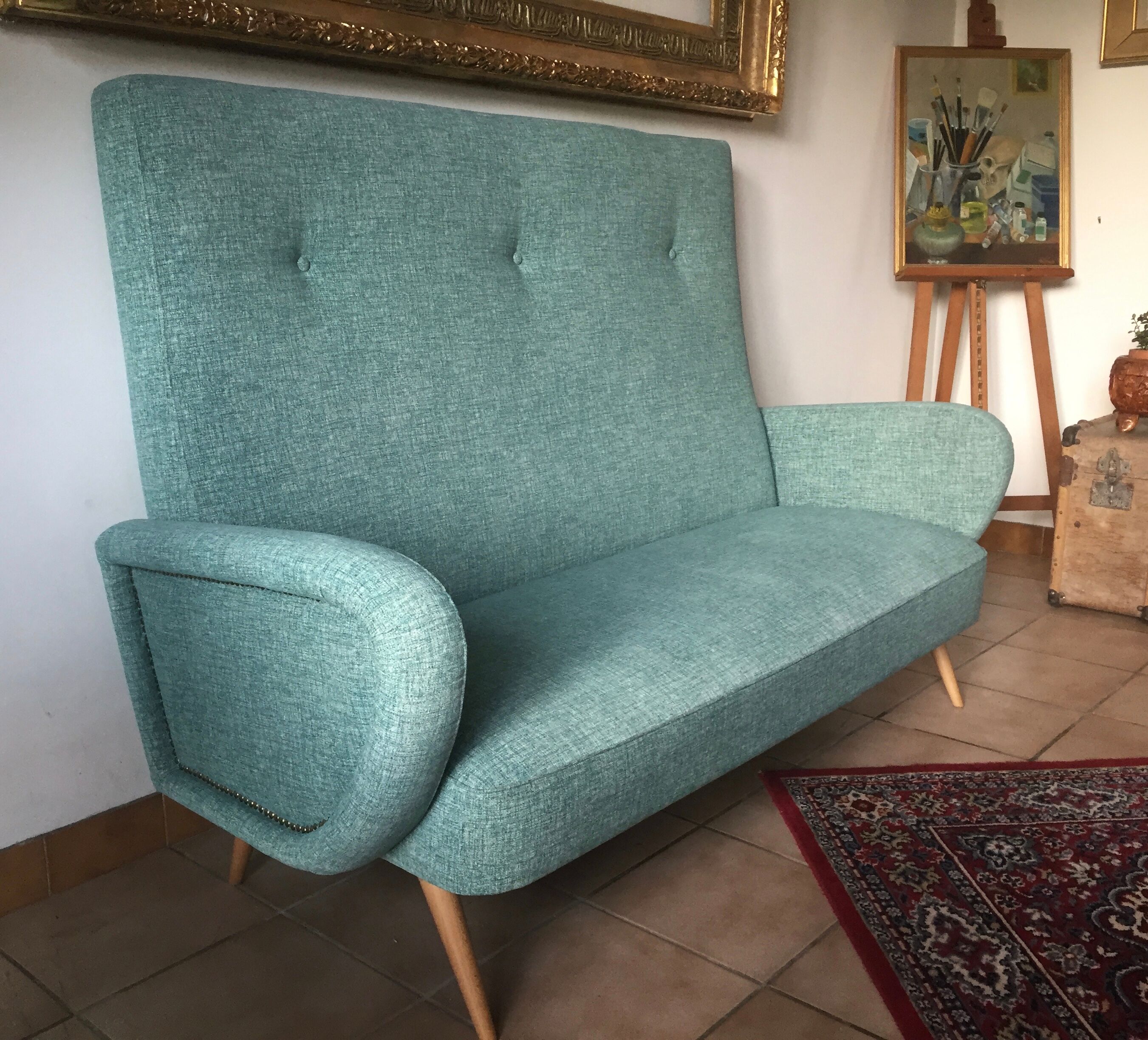 Vintage compass feet sofa