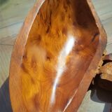 Walnut magnifying glass box in the shape of a shell