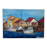 Old marine painting from the 20th century