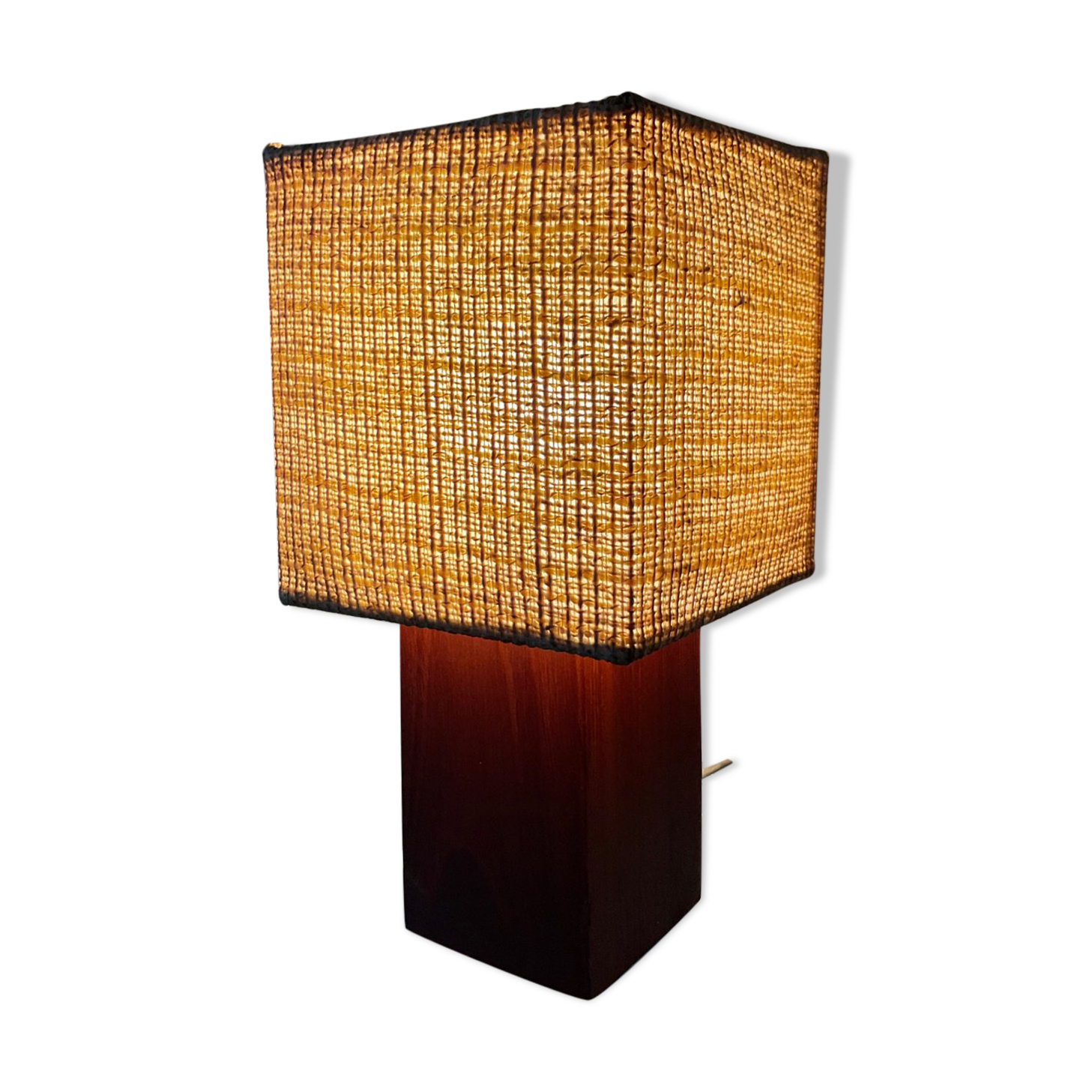 Scandinavian lamp in teak and rope years 60-70