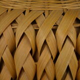 Rattan vase and braided bamboo leaves