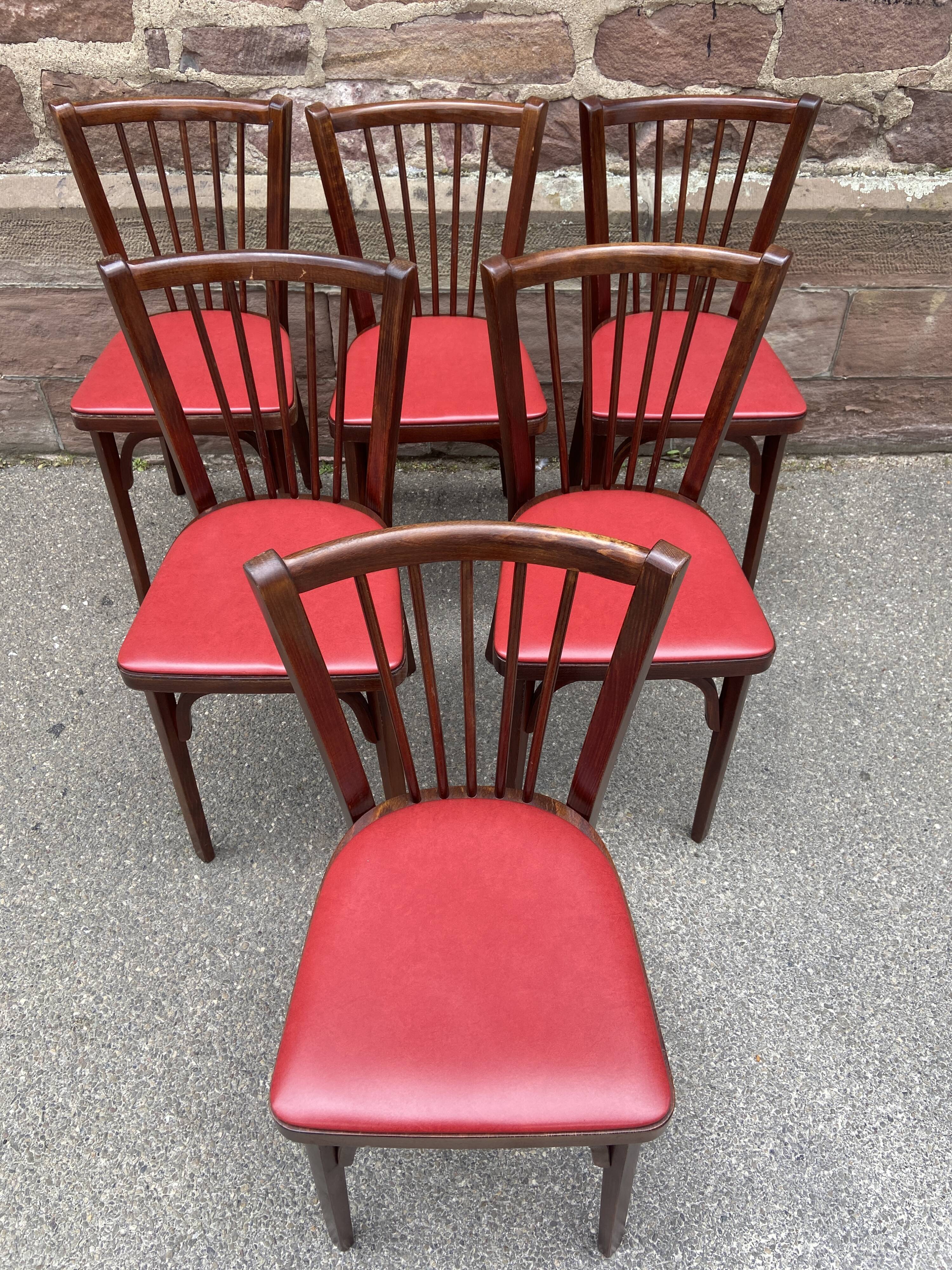 6 Baumann bistro chairs Nr 12 fanett 1960