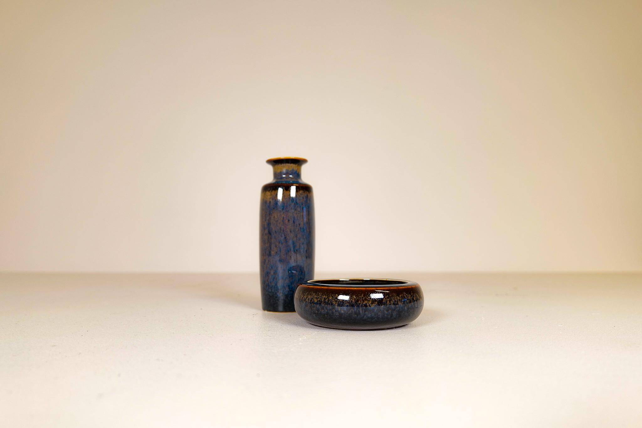 Bowl and modern vase from the mid-century Rörstrand Carl Harry Stålhane, Sweden, 1950s.