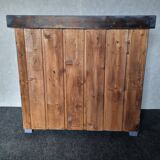 Meuble de metier établi années 40 patiné bleu