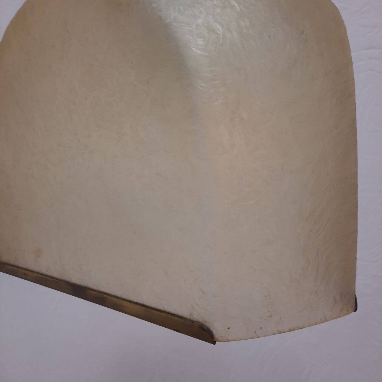 Pair of Lamperti vintage chandeliers in fiberglass and brass