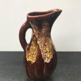 Former brown ceramic pitcher 70s vintage
