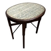 Art Nouveau oval table with marble top, late 19th century