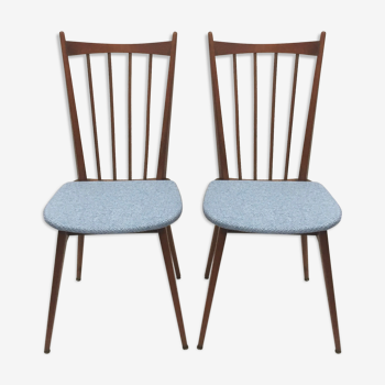 Paire de chaises années 60 retapissées