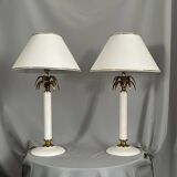 Pair of white ceramic lamps 1970