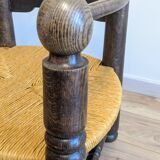 Genuine  Dudouyt style low oak armchair, 1940s