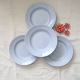 Set of 4 Moulin des Loups soup plates, vintage French, rustic