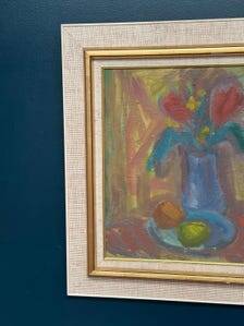 Swedish Oil on Panel – “Floral Still Life” by Hjalmar Eldh (1881–1953) – Signed – Vintage & Framed