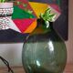Dame-Jeanne oval canister with wide vintage collar