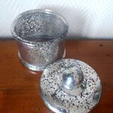 Vintage candy dish in reverse-painted glass