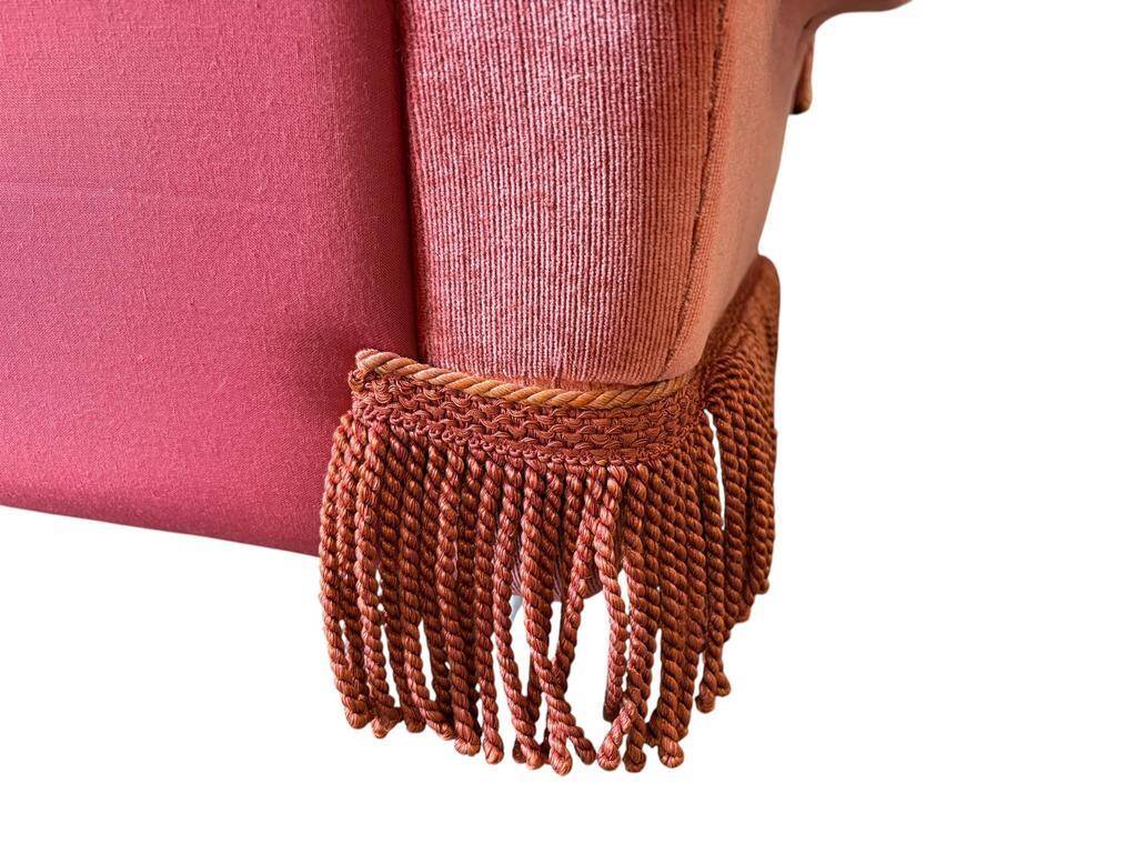 Vintage old rose canapé / armchair with fringes