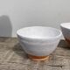 Duo of white ceramic pottery bowls wabi sabi
