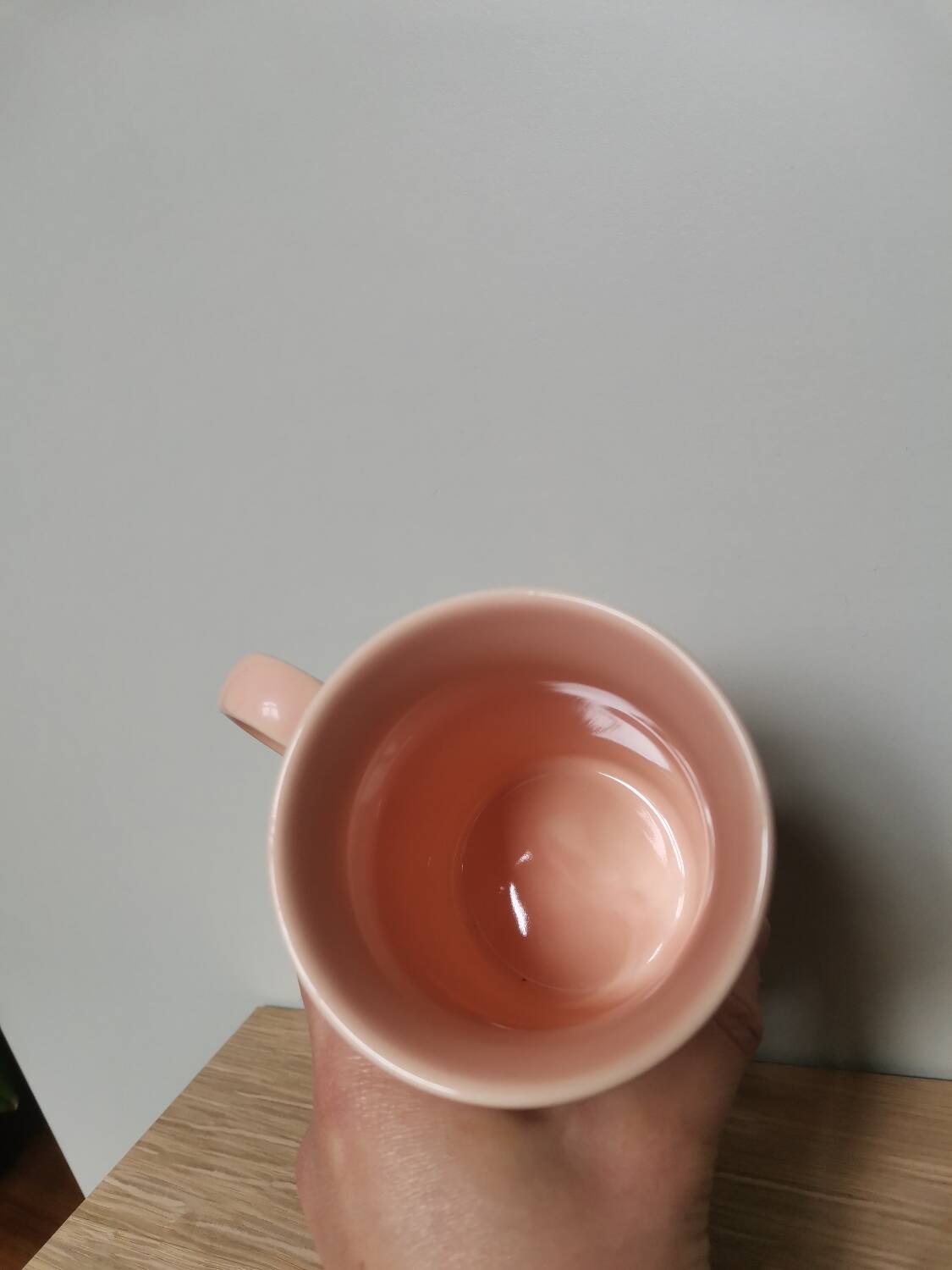 Vintage pastel salmon pink mug kilncraft stl england