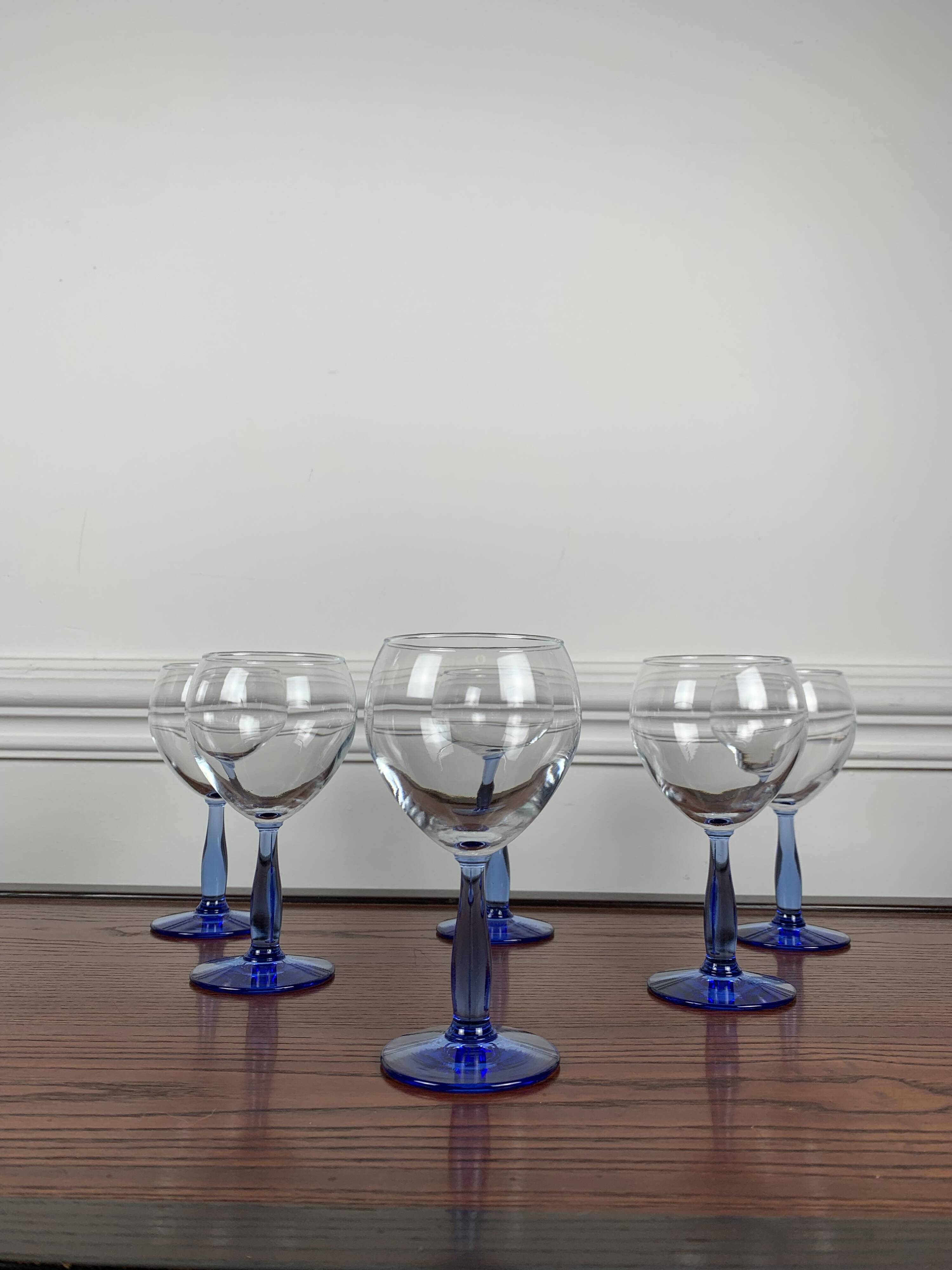 Lot de 6 verre à pied bleu