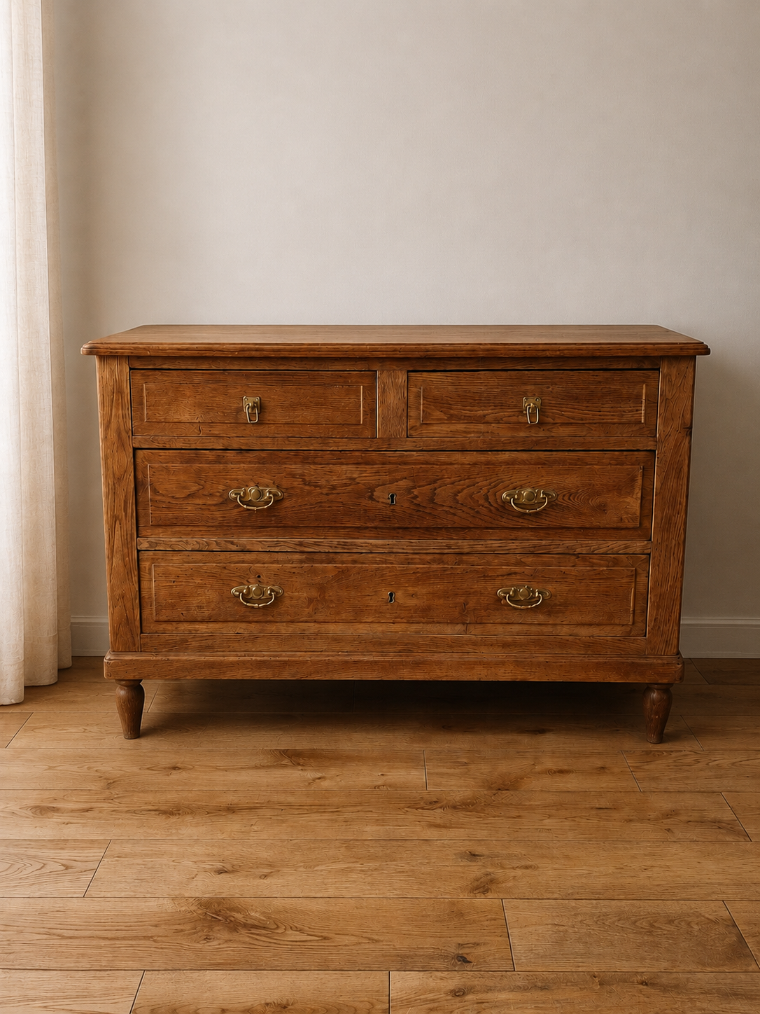 Dressing table in solid oak.