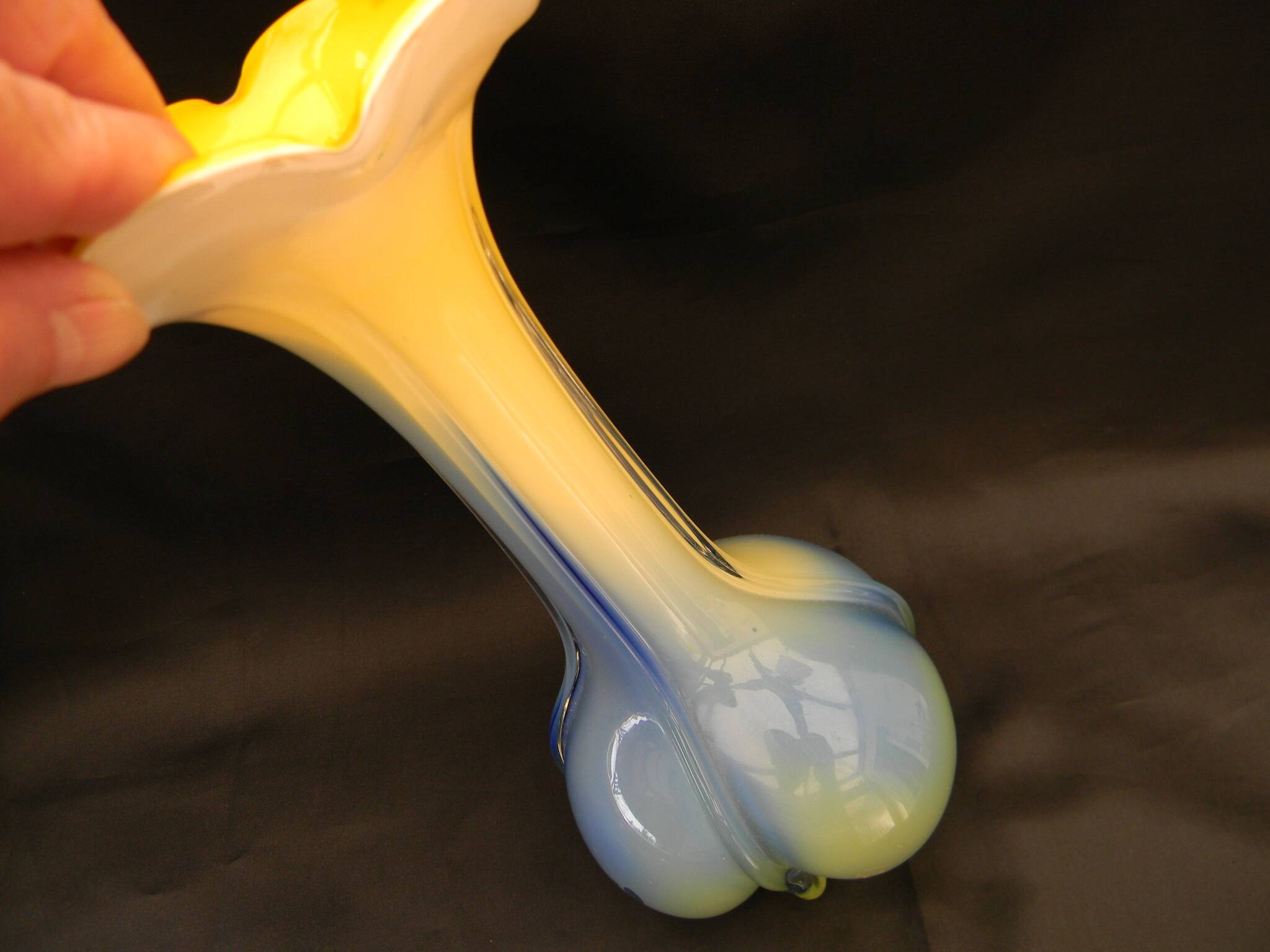 Small blown glass vase in murano style.