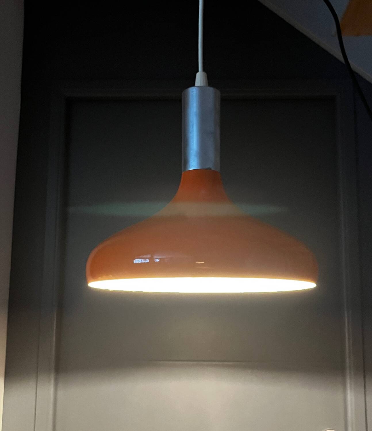 Space age orange 70s pendant light