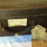 Suitcase box vintage with labels