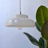 White Clichy glass pendant light with dome - 1930s - 6 copies available