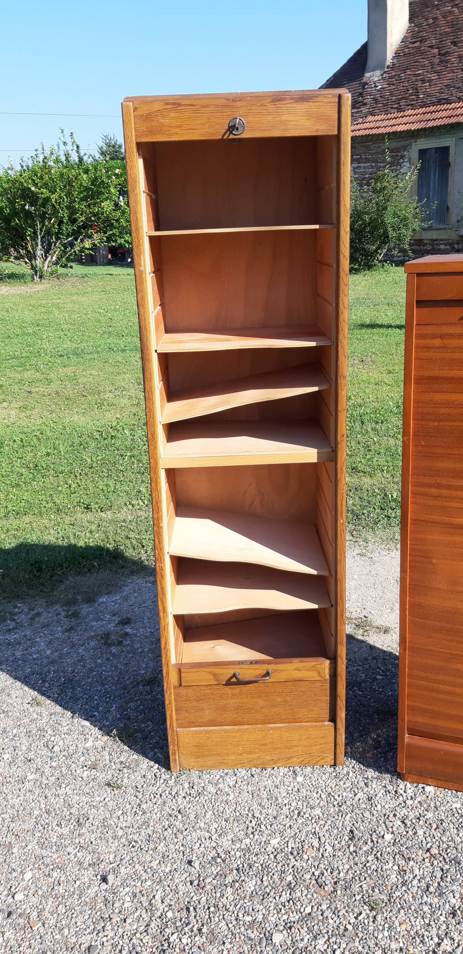 2 furniture has wooden curtains