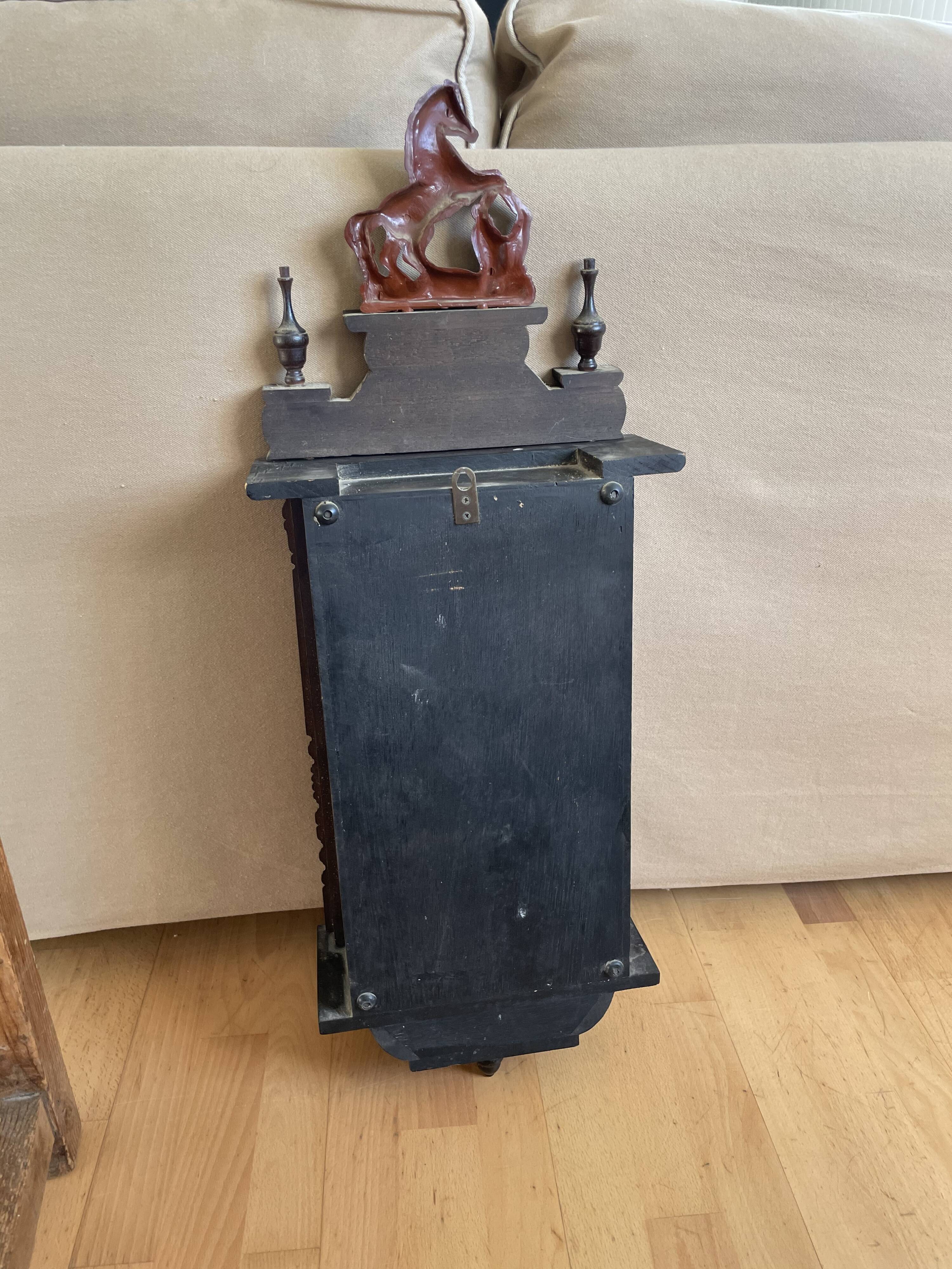 Pendule regulator 31 tage acier inoxydable bois, bronze, verre - xxe siècle