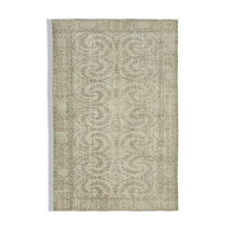 Tapis beige rustique anatolien tissé à la main 176 cm x 272 cm