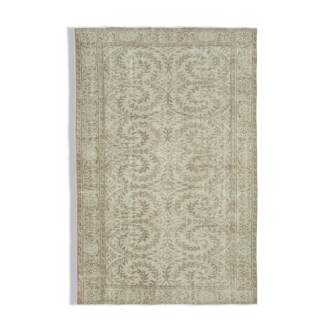 Handwoven rustic anatolian beige rug 176 cm x 272 cm