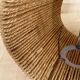 Lampe grès, câble tissu 2 M, abat-jour cordes  1960