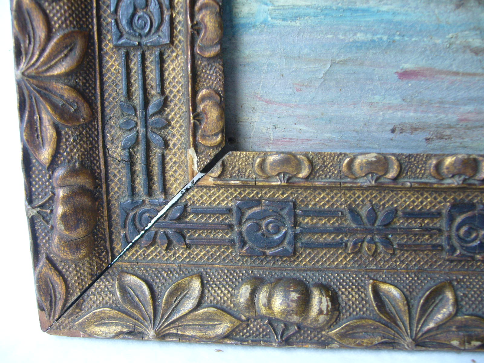 Painting depicting a boat painted in oil on cardboard framed, signed