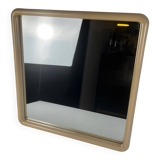 Square plastic mirror with rounded edges, cream, 1970s/80s.