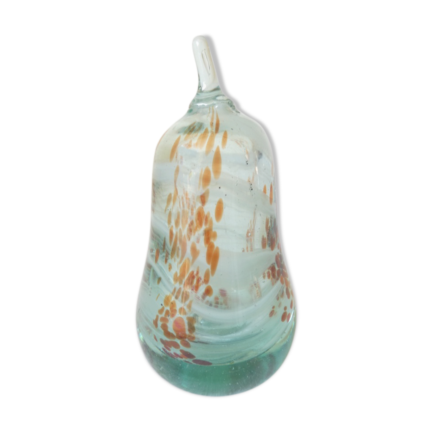 Sulphide / glass pear paperweight Mdina Islands of Malta