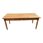 Farmhouse dining table for meals, made of solid oak, with 1 drawer, 1950, 180x74cm.