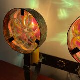 Vintage wall lamps in wrought iron and Murano glass paste from the 50s and 60s