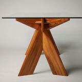 Dining table in walnut, Italy 80s