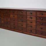 Very Large Antique Hardwood Apothecary Cabinet / Bank of Drawers, ca 1900