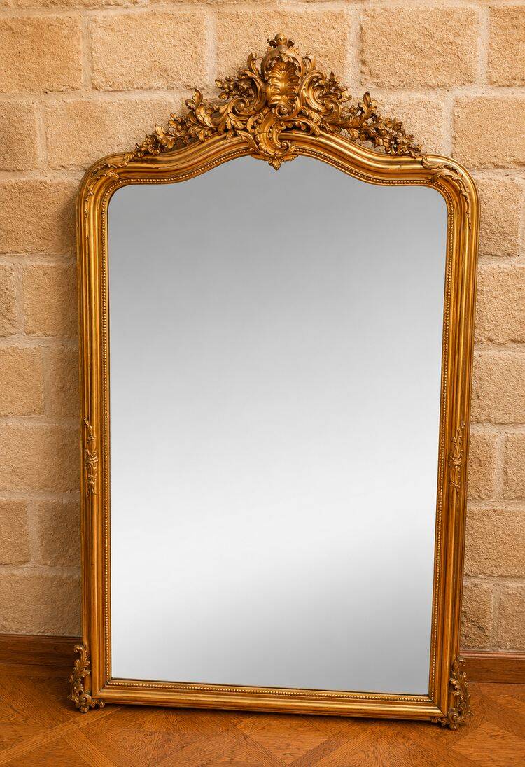 Large Louis XV style fireplace mirror