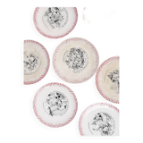 Set of 8 old talking plates - Digoin