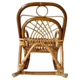 Mid Century Modern Bamboo Kids Rocking Chairs, Italy 1960s