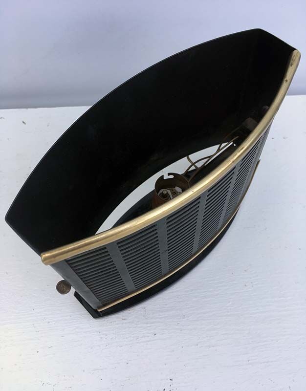 Black metal and gilded brass table lamp