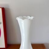 White opaline vase with opalescent legs, 50s and 60s